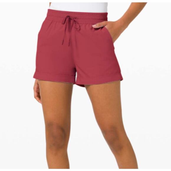 Lululemon Spring Break Away Short 3" Chianti Red Pull On Casual Athleisure - Picture 1 of 7